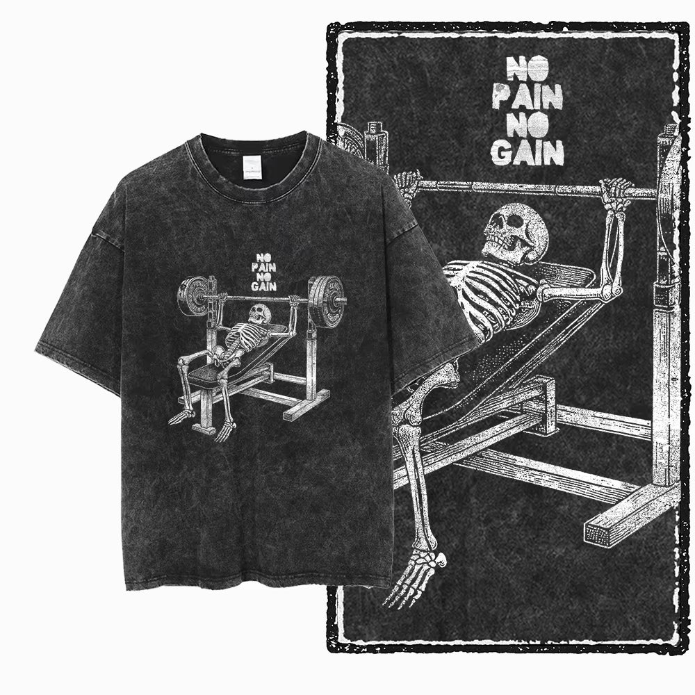 YG BODY BUILDING Printed Cotton Acid Washed Graphic Unisex T Shirt Cool CROSSFIT Streetwear Men Tshirts Big Size Tee for Men