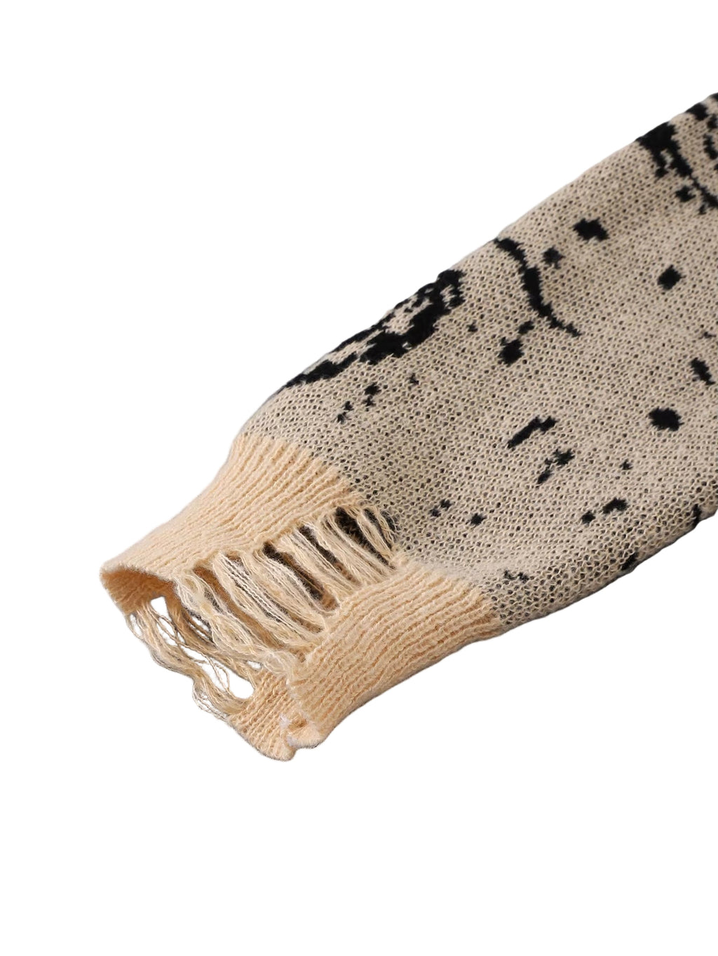 New Popular Street Ripped Abstract Starry Sky Pattern Pullover Ripped Sweater Casual round Neck Knitted Men'S Pullover