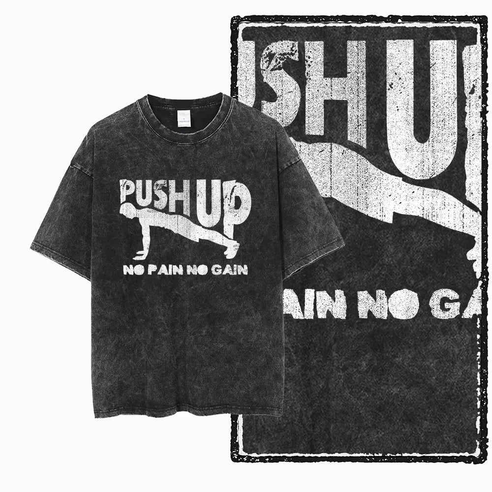 YG BODY BUILDING Printed Cotton Acid Washed Graphic Unisex T Shirt Cool CROSSFIT Streetwear Men Tshirts Big Size Tee for Men