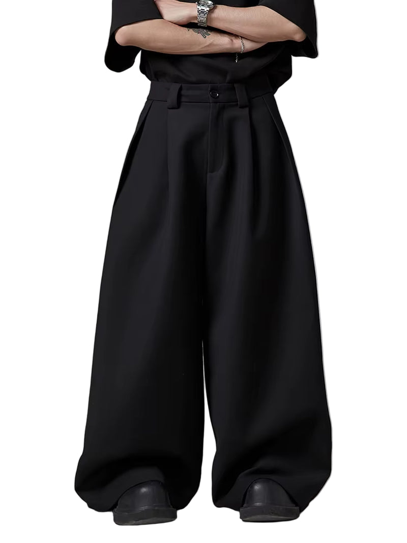 Spring Autumn Oversized Long Black Flowy Baggy Wide Leg Pants for Mens Streetwear Loose Casual Soft Trousers 2024