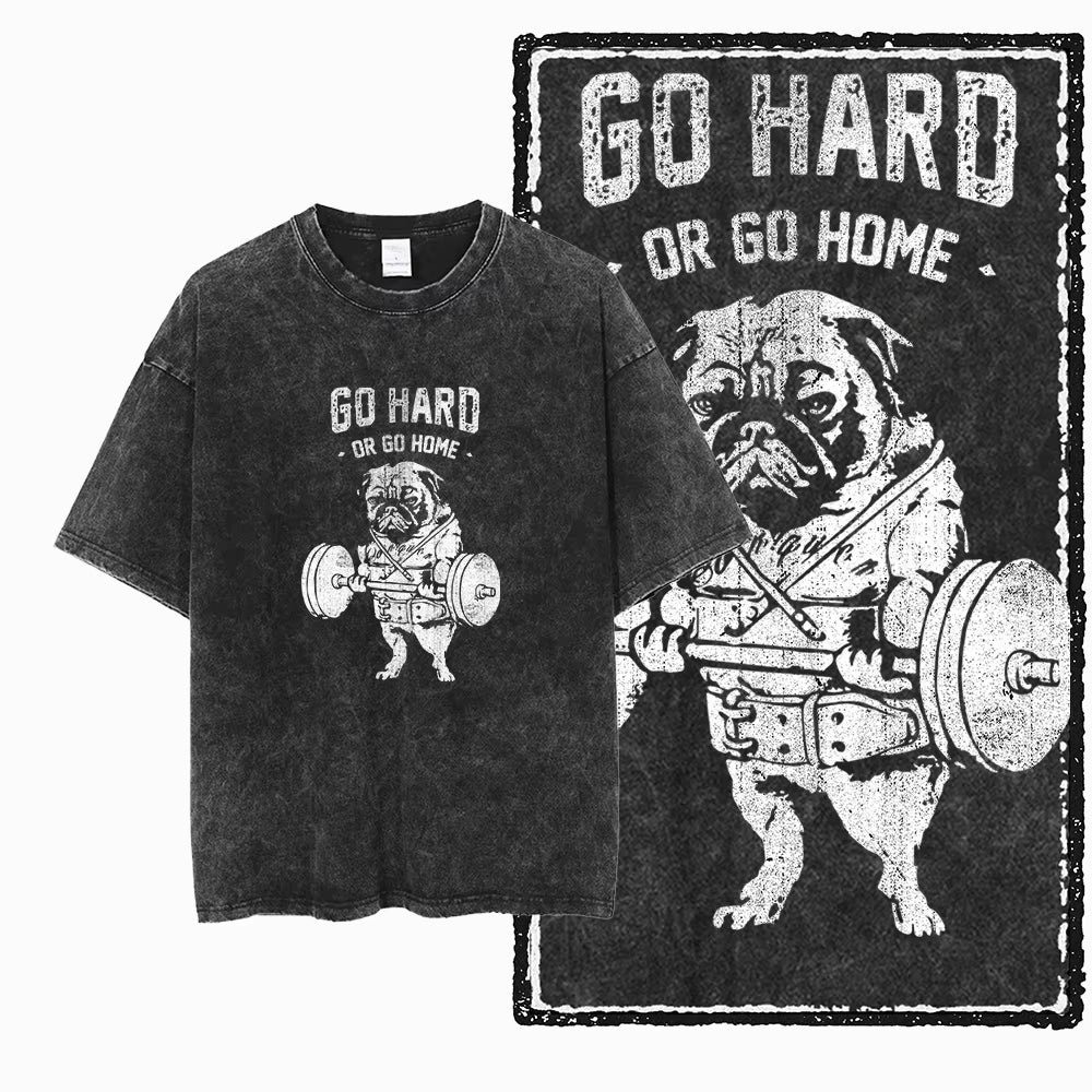YG BODY BUILDING Printed Cotton Acid Washed Graphic Unisex T Shirt Cool CROSSFIT Streetwear Men Tshirts Big Size Tee for Men