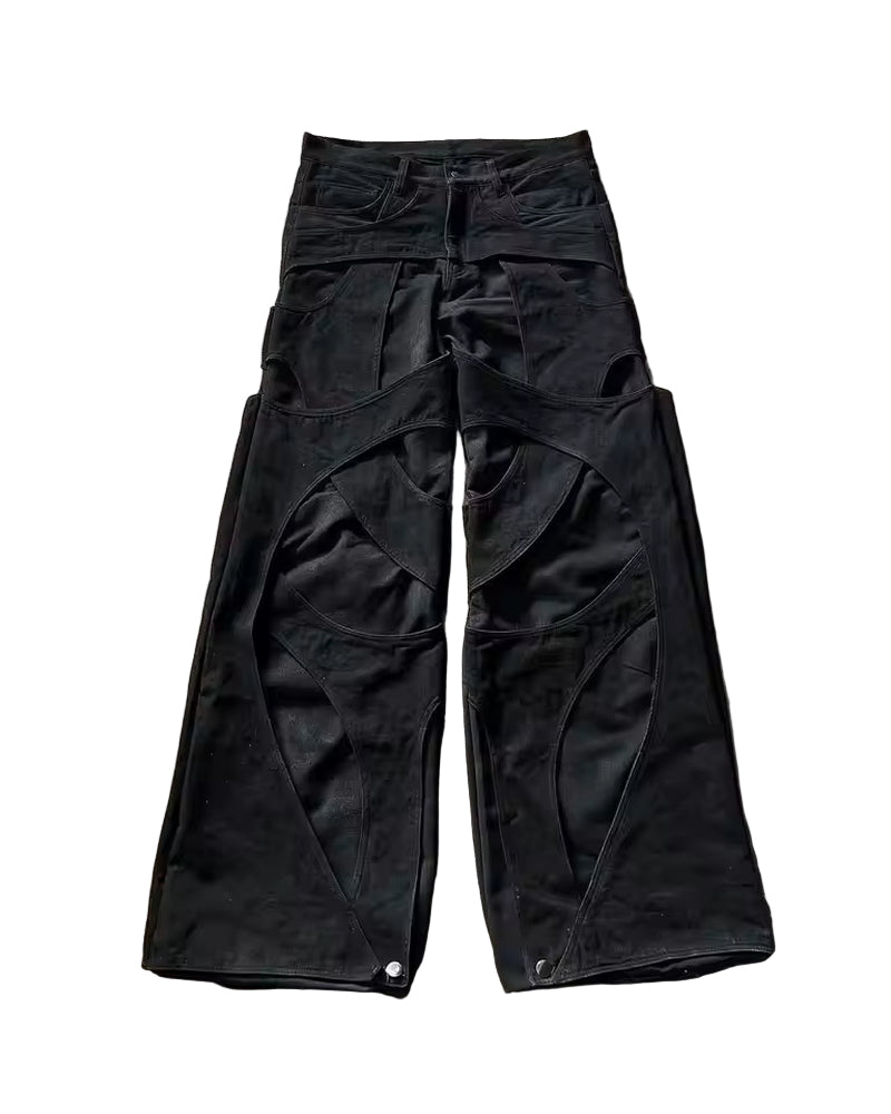 Oversized Pockets with Wide Legs Floor Mopping Y2K Mens Jeans Hip Hop Black Ripped Baggy Jeans Harajuku Gothic Pants Streetwear