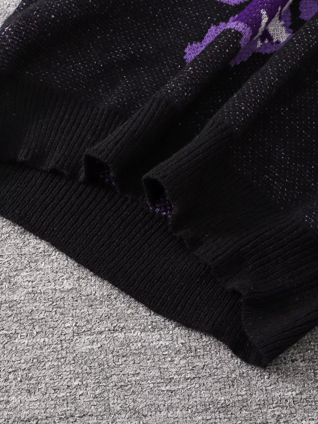 New Popular Spring and Autumn Bone-Shaped Butterfly Jacquard Pattern Pullover Sweater Casual round Neck Contrast Color Knitted M