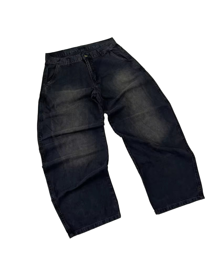 Y2K Casual Men Zipper Jeans Fashionable Comfort Denim Pants Harajuku High Street Wide Leg Pants Vintage Classic Casual Pants