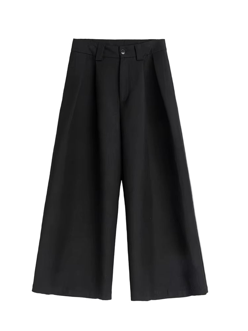 Spring Autumn Oversized Long Black Flowy Baggy Wide Leg Pants for Mens Streetwear Loose Casual Soft Trousers 2024