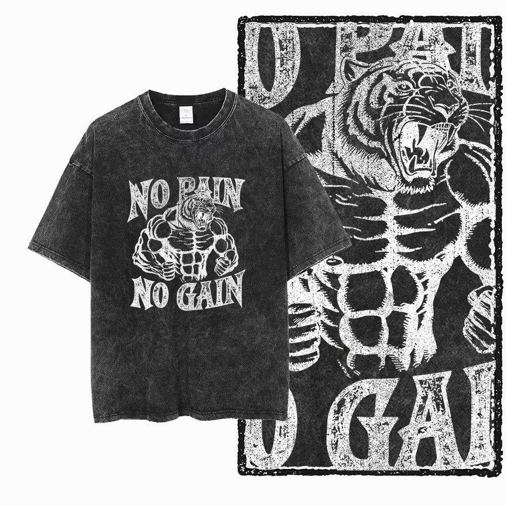 YG BODY BUILDING Printed Cotton Acid Washed Graphic Unisex T Shirt Cool CROSSFIT Streetwear Men Tshirts Big Size Tee for Men