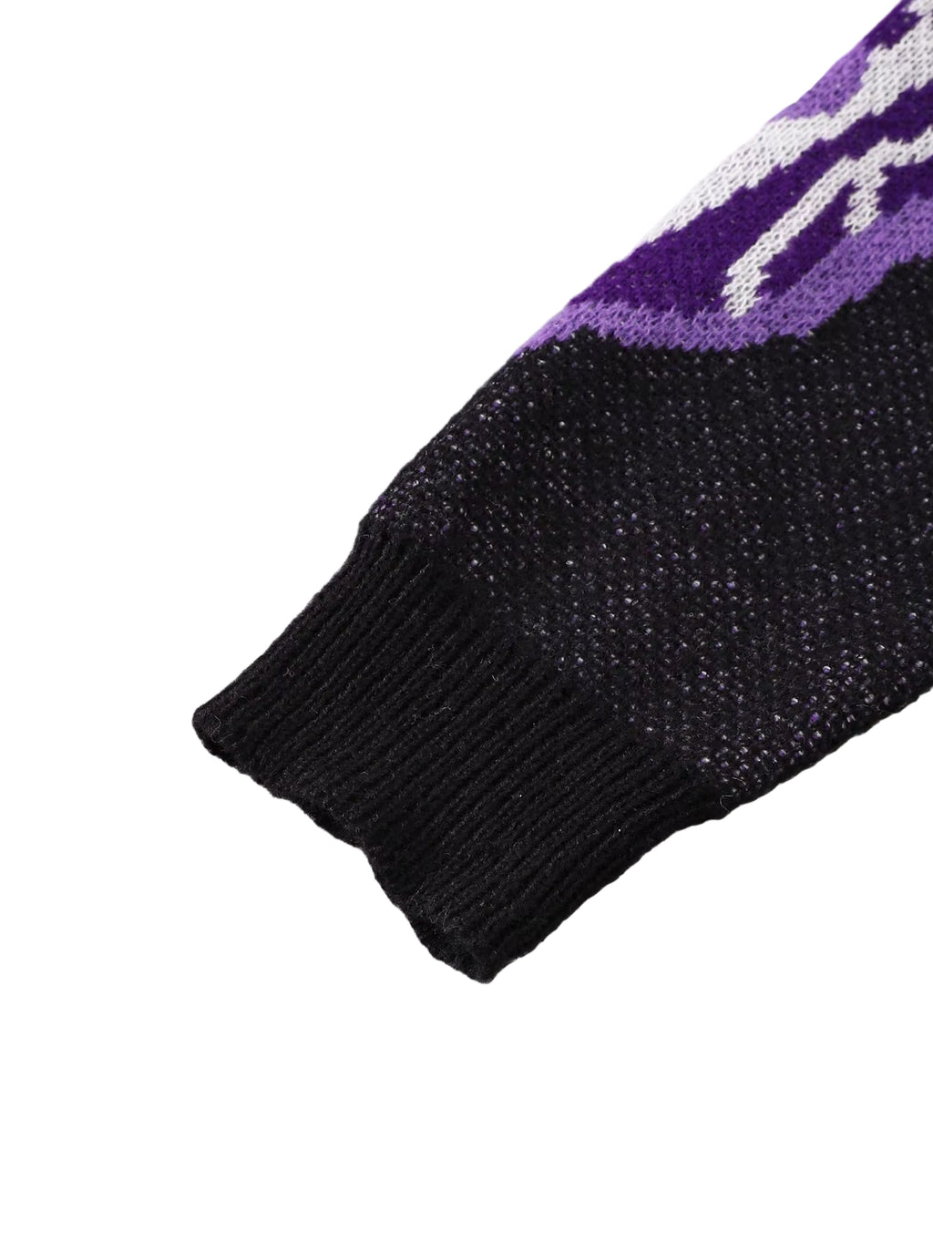 New Popular Spring and Autumn Bone-Shaped Butterfly Jacquard Pattern Pullover Sweater Casual round Neck Contrast Color Knitted M